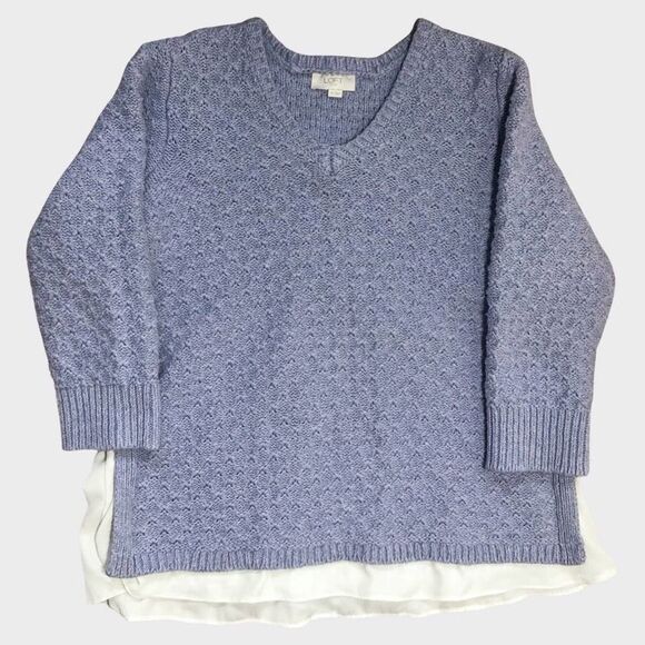 Loft Outlet Sweater XL Thick Lavender Long Sleeve Fooler Top Pullover Winter - Picture 1 of 6